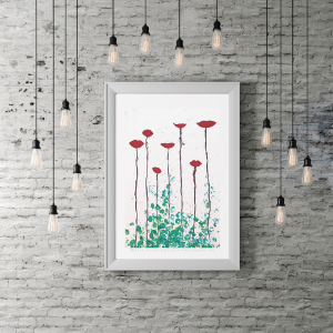 morogmor unik plakatkunst maleri Blomster natur minimalistisk